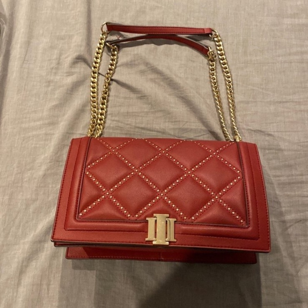Red and gold shoulder bag